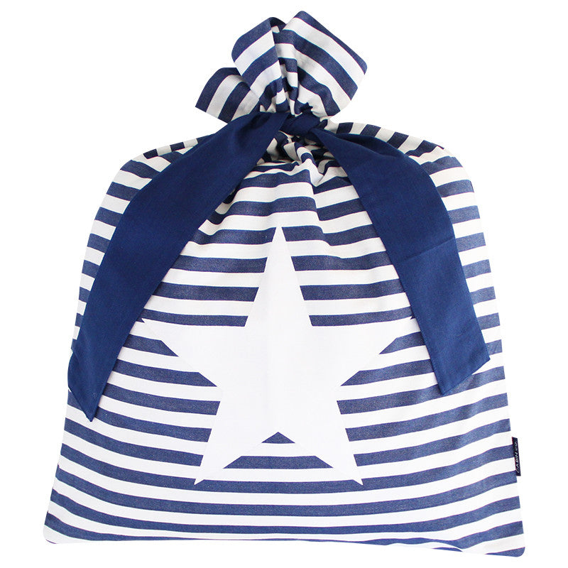 CLASSIC STRIPE SANTA SACK / BLUE STAR