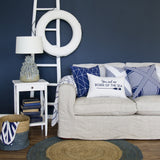 SAILOR STRIPE LINEN THROW - NAVY