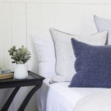 NAVY MERINO WOOL BLEND CUSHION 45cm x 45cm