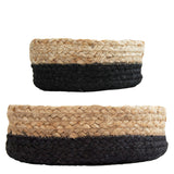 BLACK / NATURAL JUTE BASKET BOWLS SET