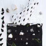 SCANDI TREE CHRISTMAS STOCKING - WHITE/BLACK