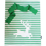 CLASSIC STRIPE SANTA SACK / GREEN DEER