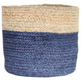 NAVY / NATURAL JUTE BASKET - SMALL