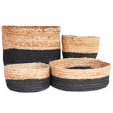 BLACK / NATURAL JUTE BASKET - LARGE