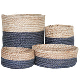 CHARCOAL / NATURAL JUTE BASKET - SMALL