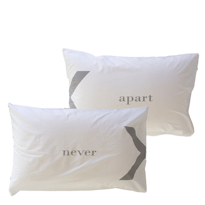 NEVER X APART PILLOWCASE SET