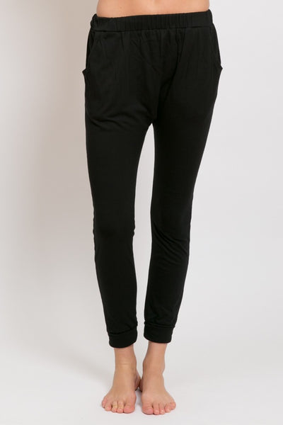 DROP SLOUCH PANTS, ORGANIC COTTON BLACK