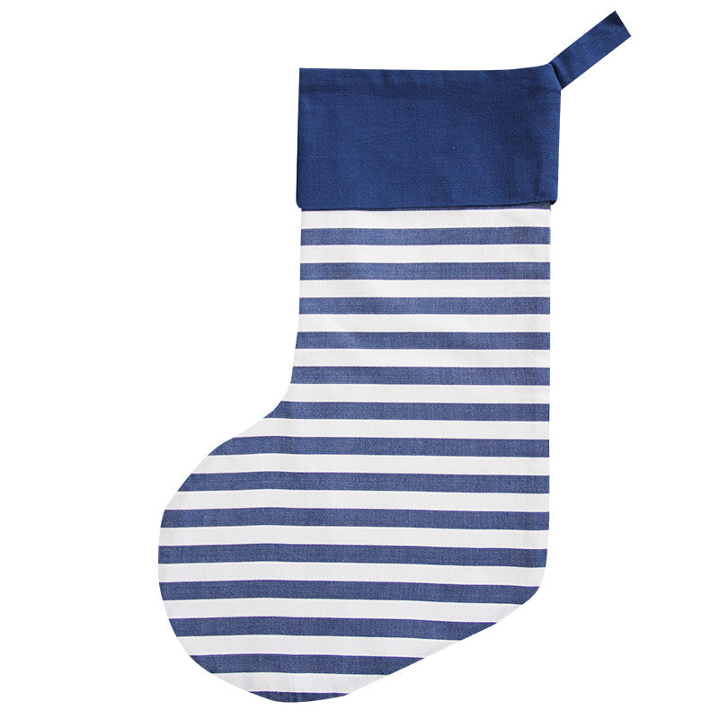 CLASSIC STRIPE CHRISTMAS STOCKING / BLUE