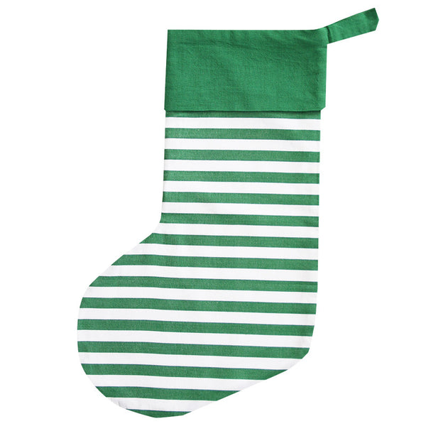 CLASSIC STRIPE CHRISTMAS STOCKING / GREEN