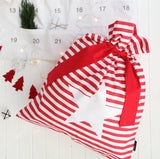 CLASSIC STRIPE SANTA SACK / RED STAR