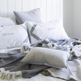 GREY MERINO WOOL BLEND CUSHION 35cm x 55cm