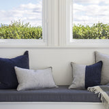NAVY / GREY MERINO WOOL BLEND CUSHION 55cm x 55cm