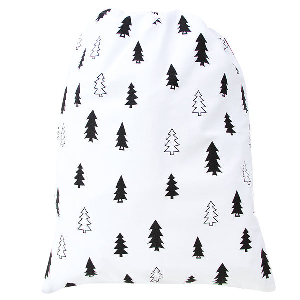 SCANDI TREE CHRISTMAS SANTA SACK - WHITE/BLACK